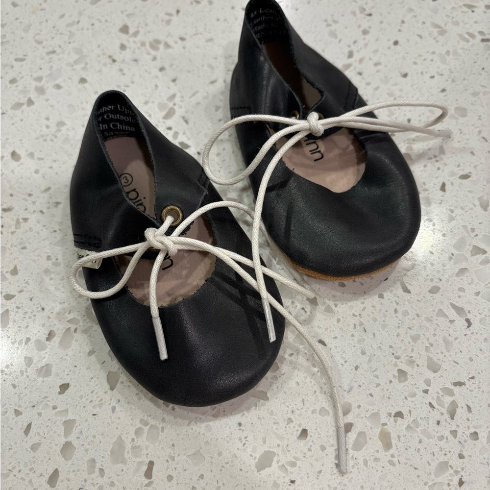 Piper Finn - BLACK - LACE-UP MARY JANE - SOFT SOLE  Shoes - Baby Girl Size 3